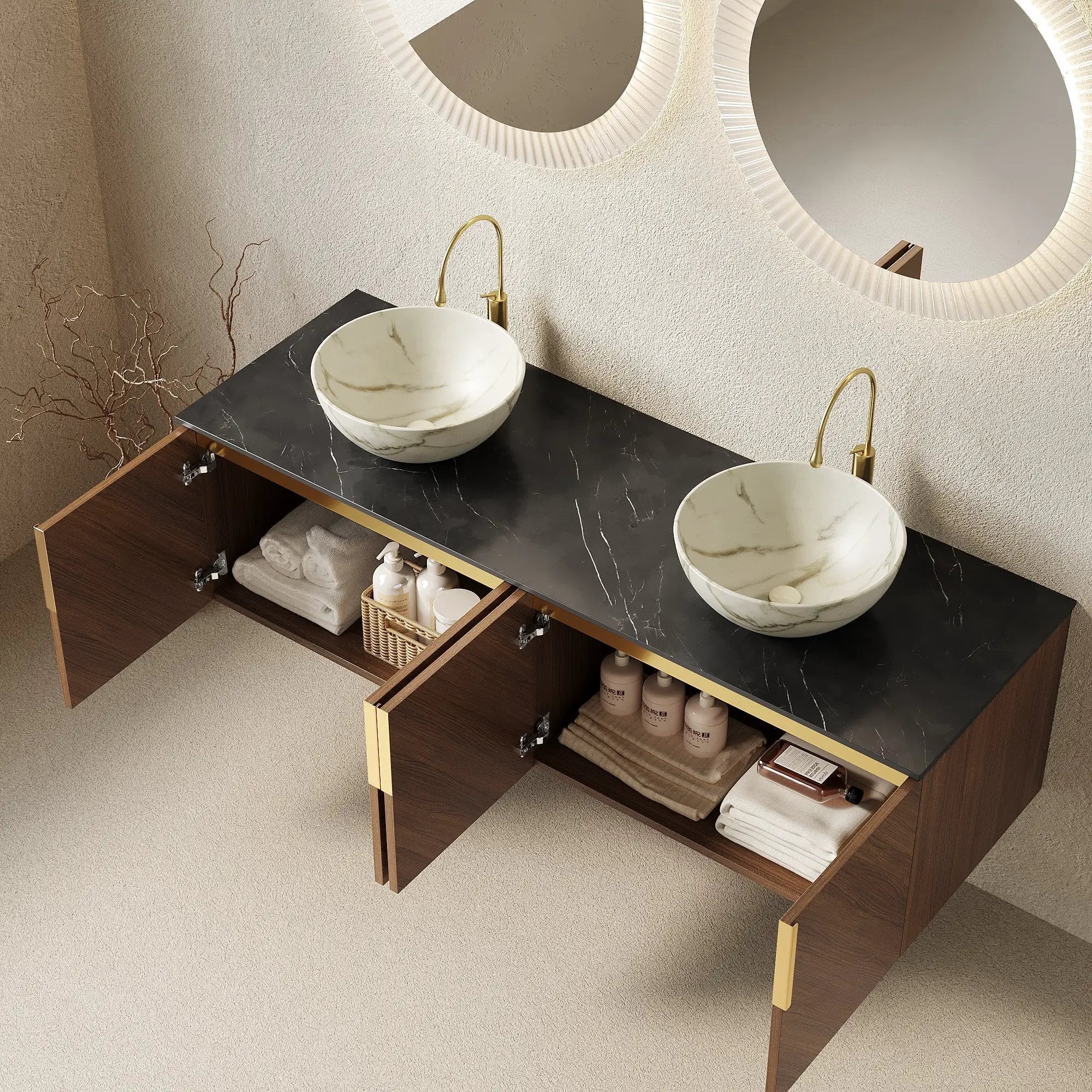 ARAI 60" Bathroom Vanity & Sinks by HouseOfZazla
