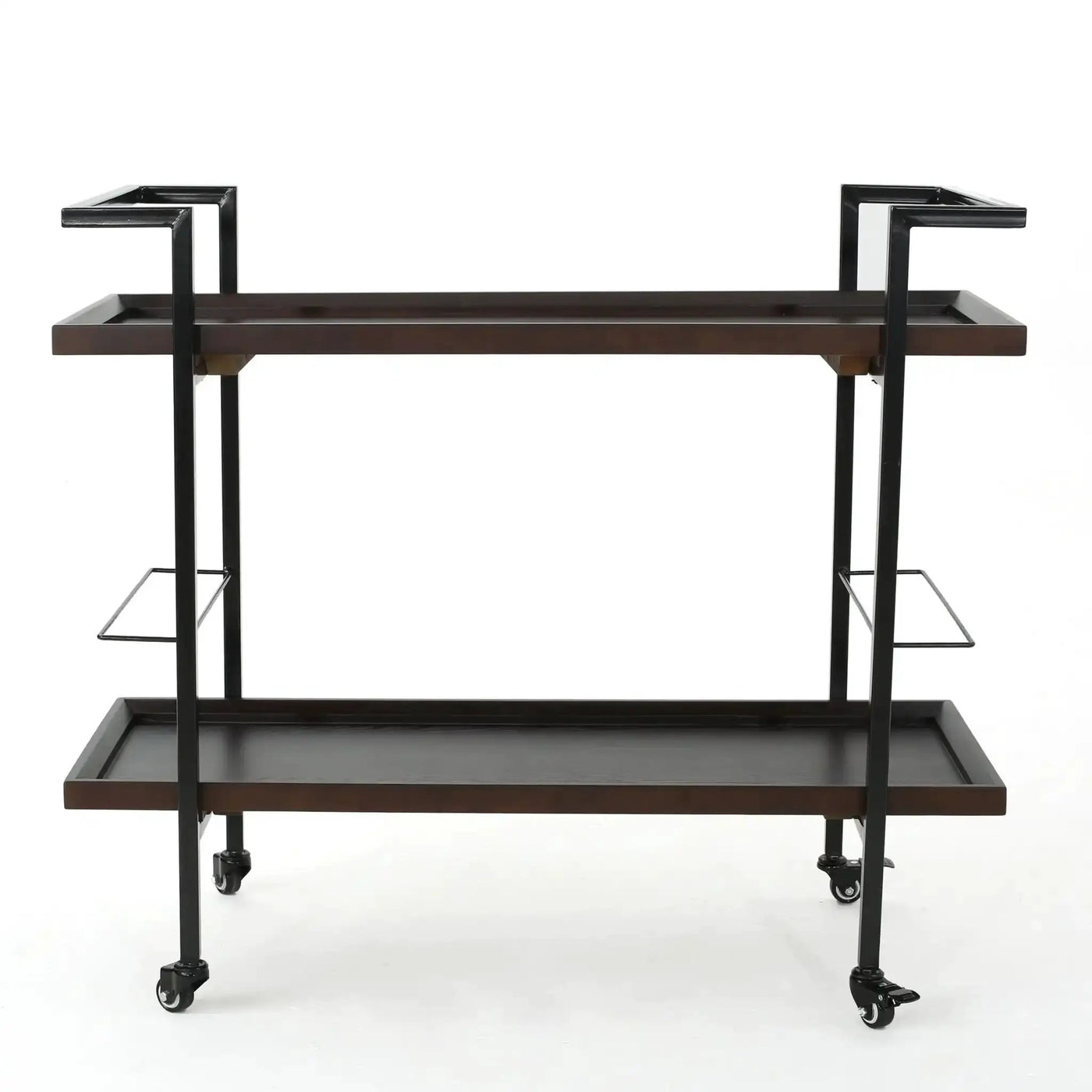 Modern Industrial Bar Cart With Shelving and Casters by HouseOfZazla
