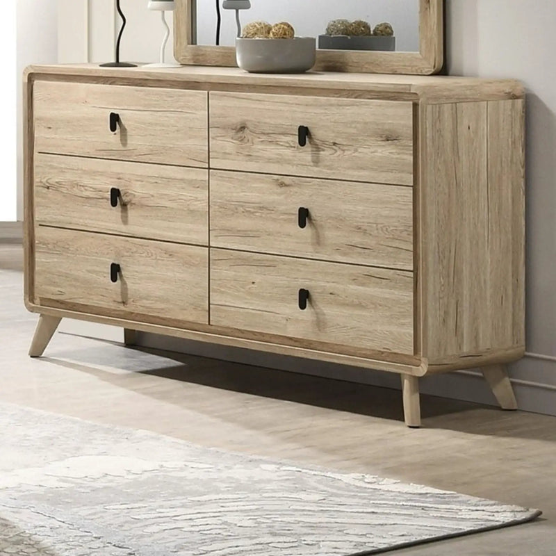 Dresser, 6 Drawers Storage - Beige by Unique Piece Furniture