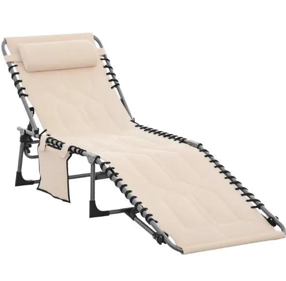 Outdoor Reclining Camping Tanning Chair with Headrest by HouseOfZazla