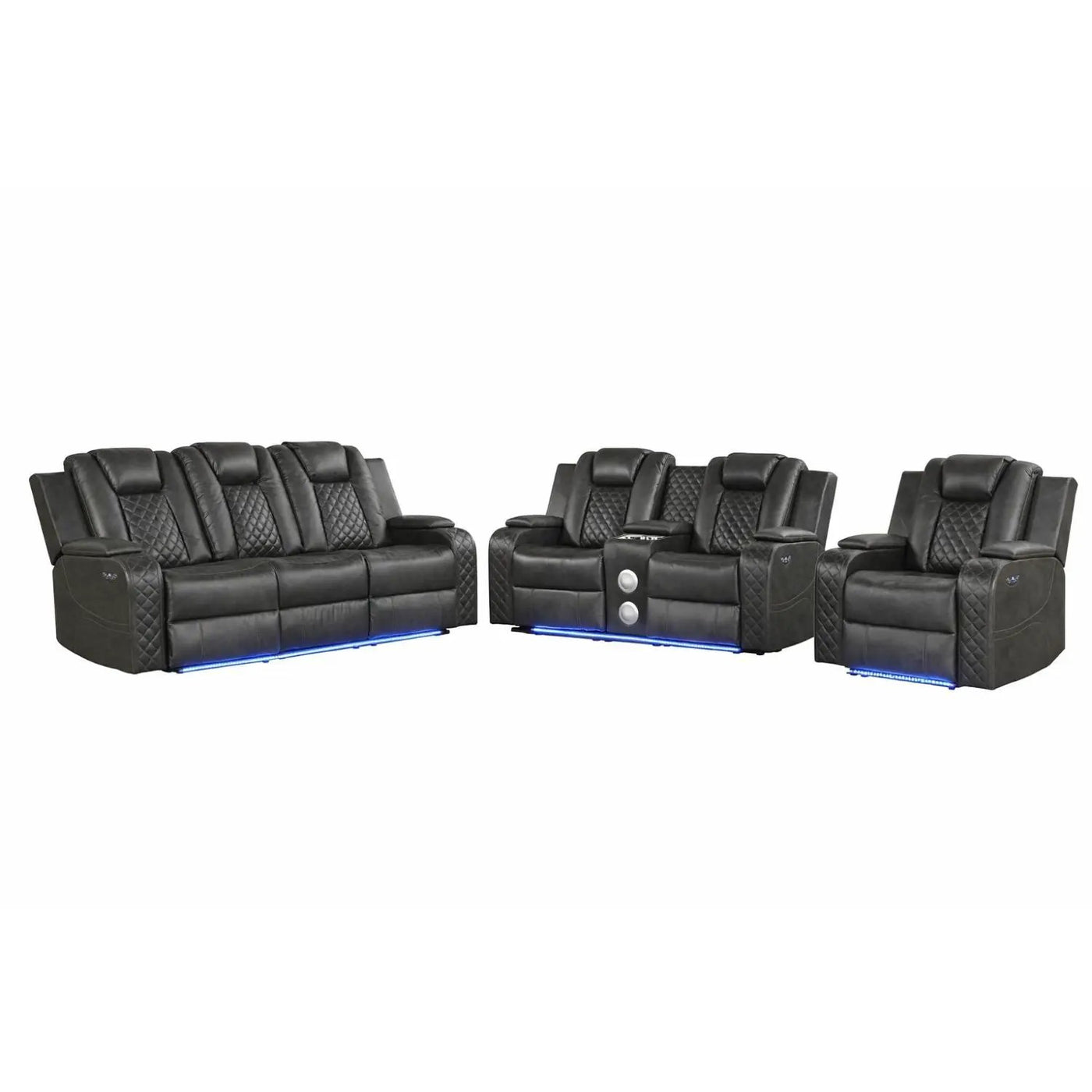 Benz - LED & Power Recliner With Adjustable Headrests And Ambient LED Lighting by HouseOfZazla