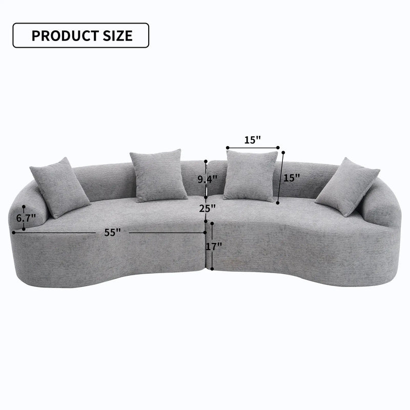 4 Seater Sofa With Fabric, 30D, 60 Hardness Full Sponge, 4 Pillow For Living Room, Home Furniture Sleeper Sectional Sofa For Apartment by Unique Piece Furniture