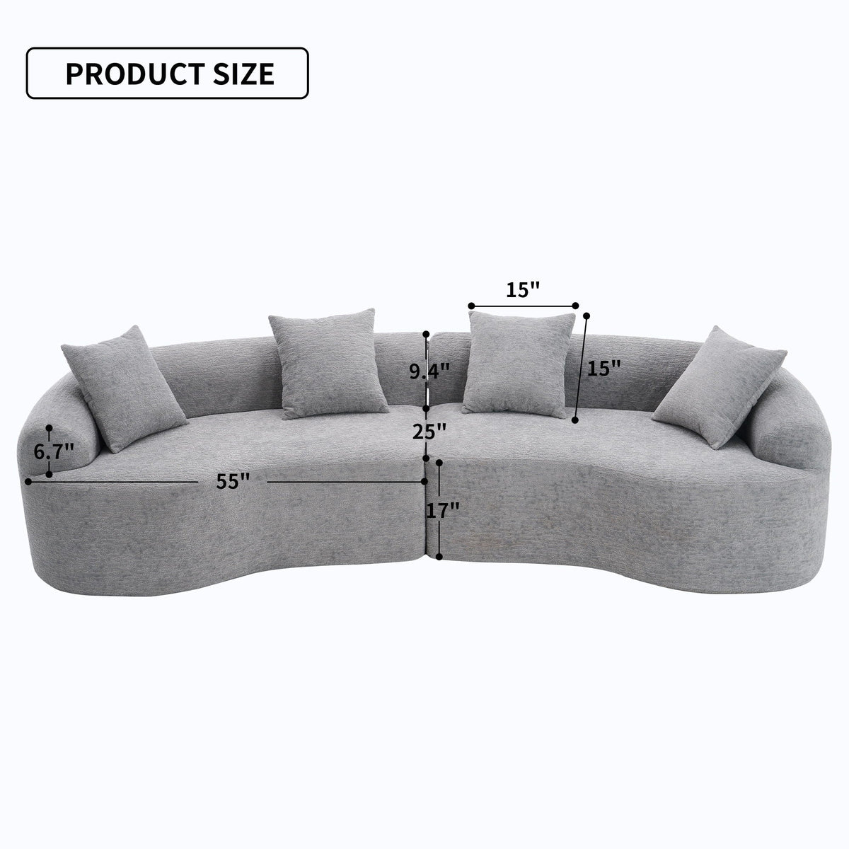 4 Seater Sofa With Fabric for Living Room, photo 18 of 20
