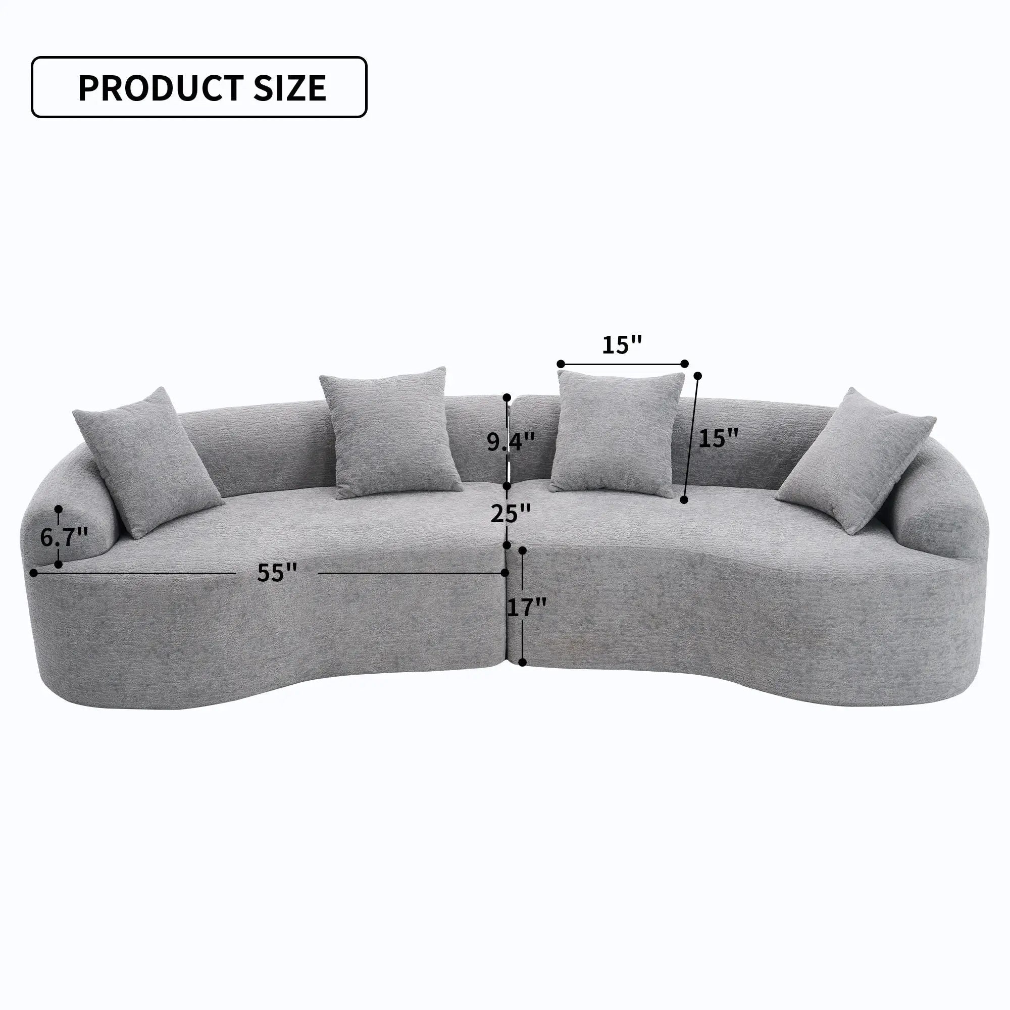 4 Seater Sofa With Fabric, 30D, 60 Hardness Full Sponge, 4 Pillow For Living Room, Home Furniture Sleeper Sectional Sofa For Apartment by Unique Piece Furniture