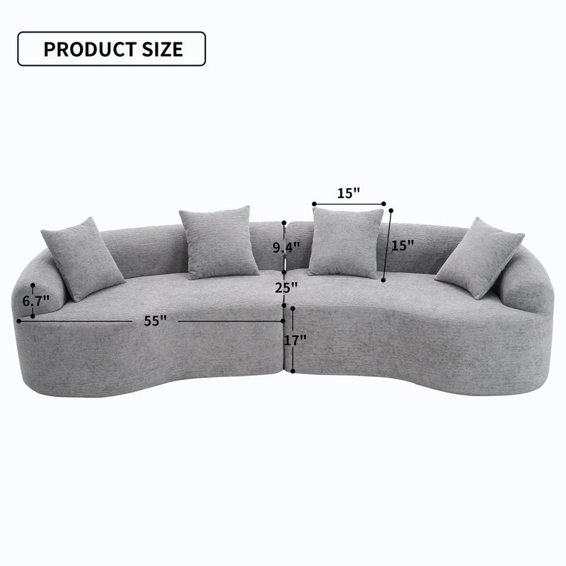 4 Seater Sofa With Fabric, 30D, 60 Hardness Full Sponge, 4 Pillow For Living Room, Home Furniture Sleeper Sectional Sofa For Apartment by Unique Piece Furniture