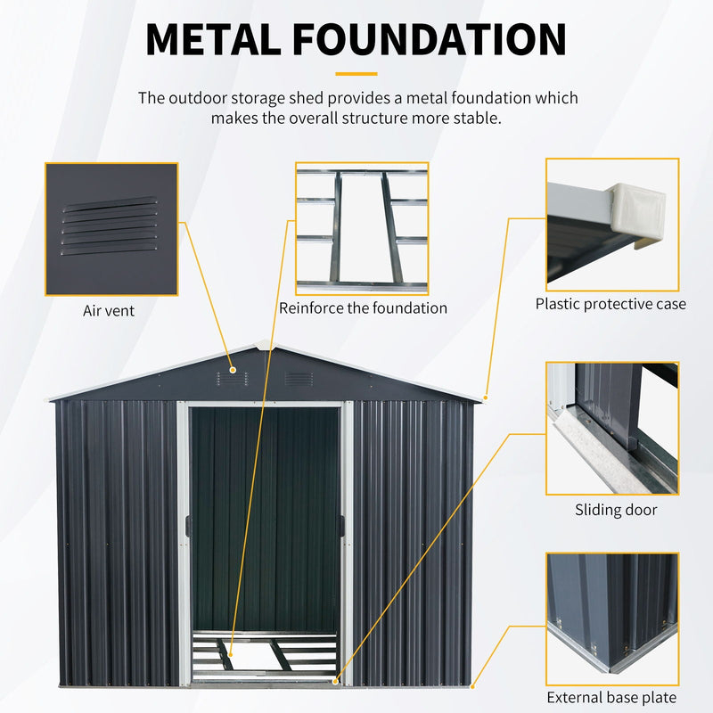 Outdoor Metal Storage Shed With Floor Base by HouseOfZazla