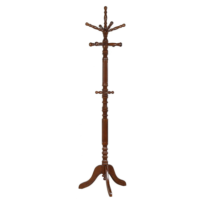 Achelle 11 Hook Freestanding Coat Rack Hat Hanger Tobacco by Unique Piece Furniture