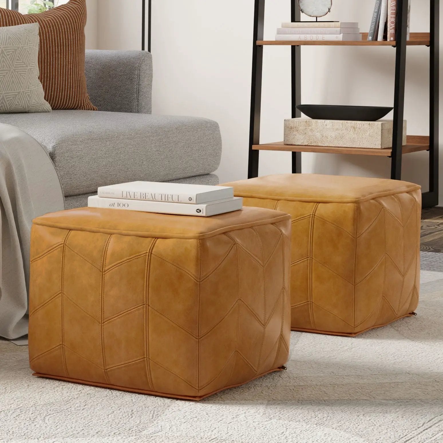 Morden - Square Pouf - Brown by HouseOfZazla