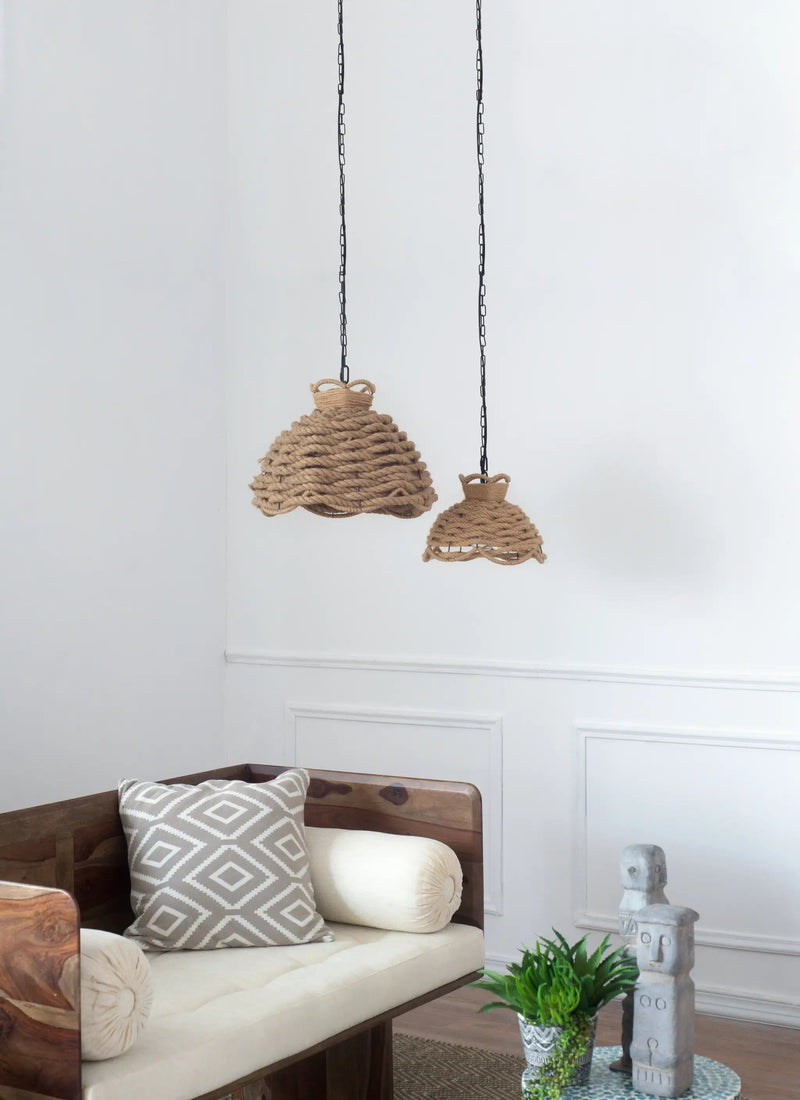 S/2 Rope Woven Chandelier by HouseOfZazla