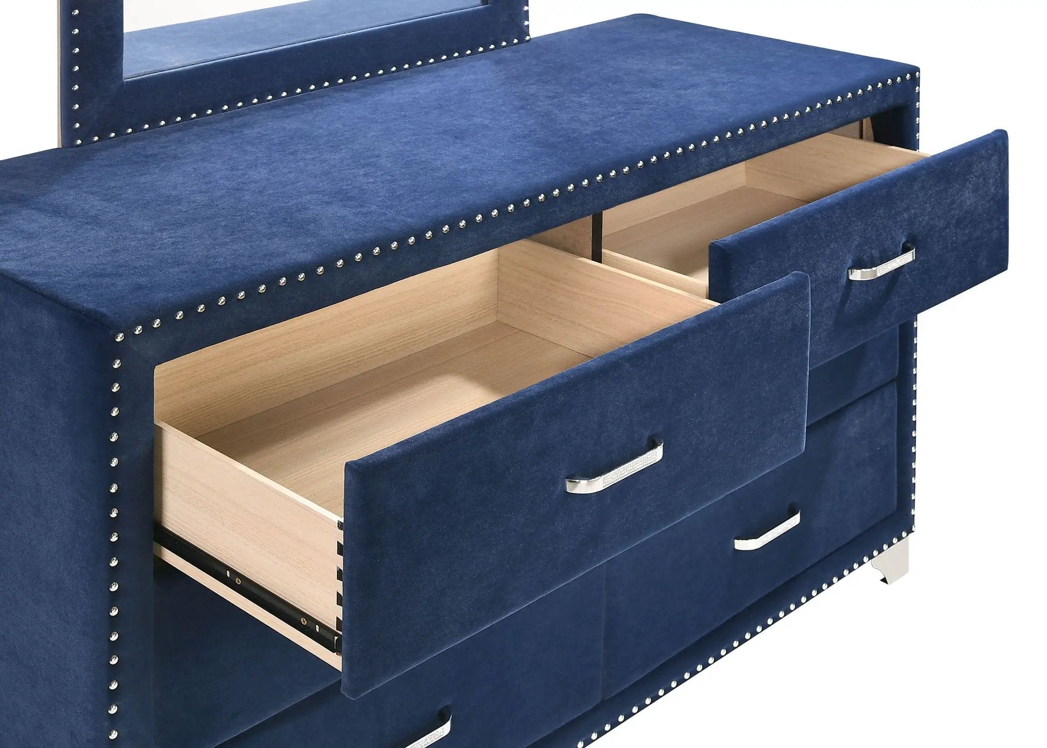 Melody 6-drawer Upholstered Dresser Pacific Blue by Unique Piece Furniture