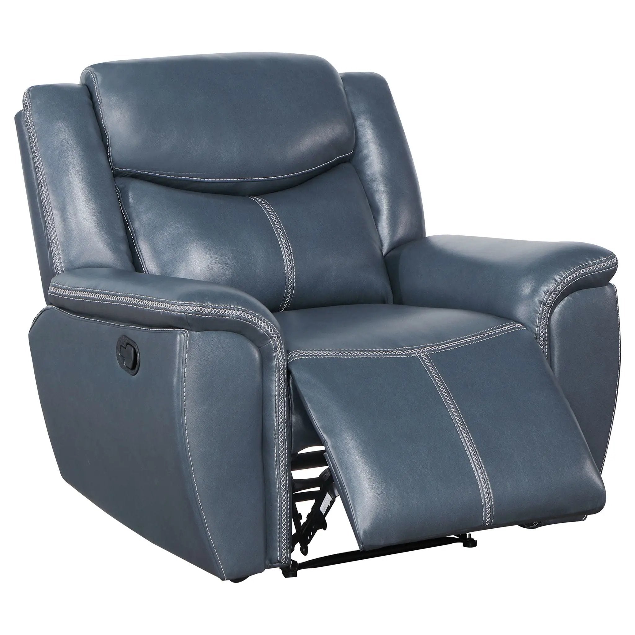 Sloane Upholstered Padded Arm Recliner Chair Blue by Unique Piece Furniture