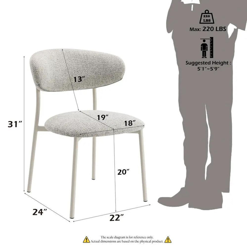 Kalam - Side Chair (Set of 2) - Gray Fabric & Beige by Unique Piece Furniture