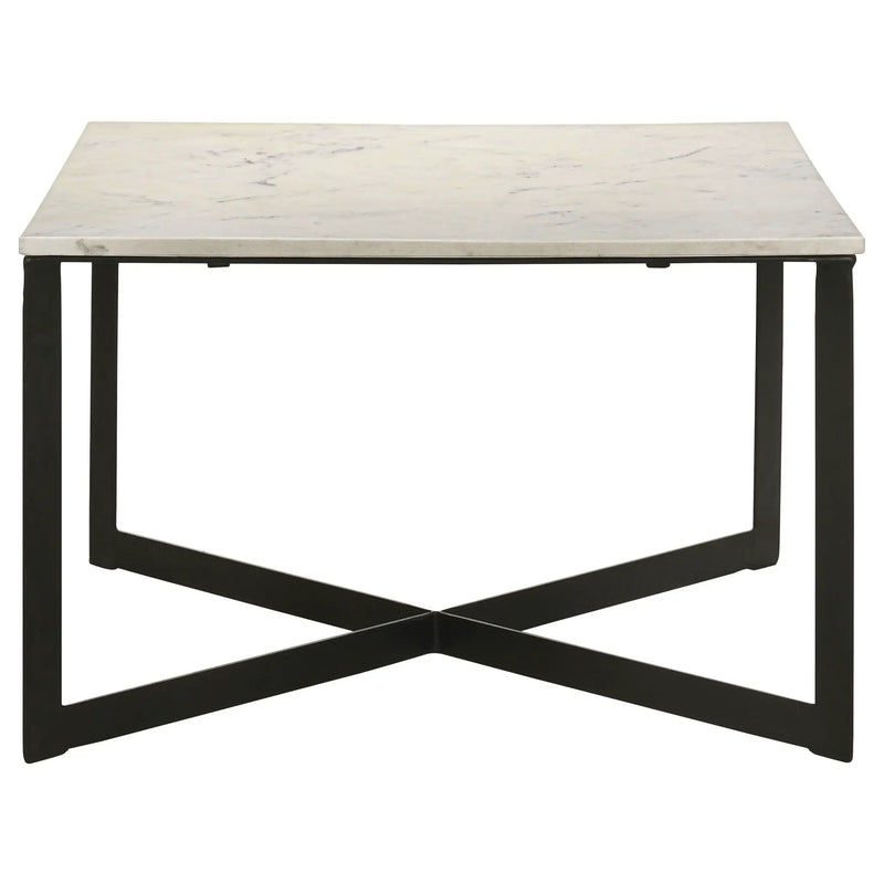 Tobin Square Marble Top Coffee Table White and Black by Unique Piece Furniture