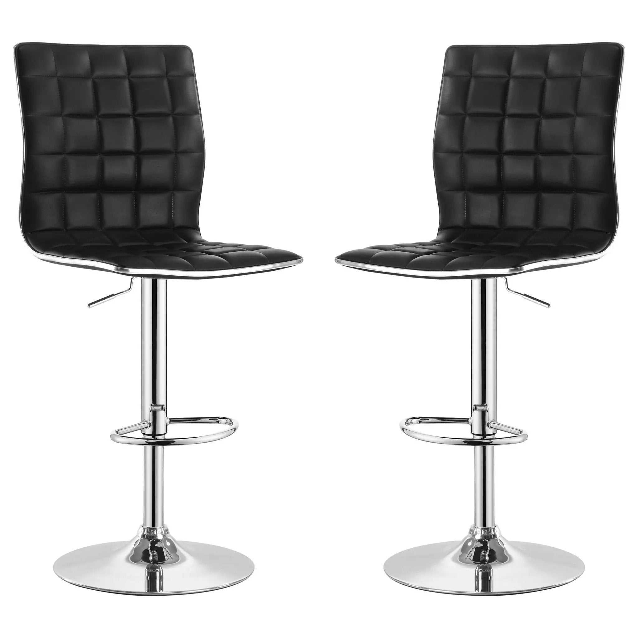 Waffle - Adjustable Bar Stool (Set of 2) - Black