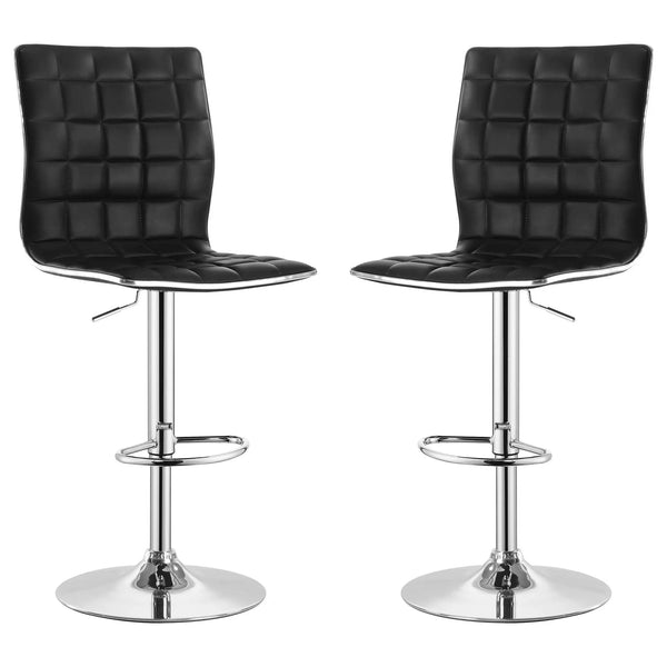 Waffle - Adjustable Bar Stool (Set of 2) - Black