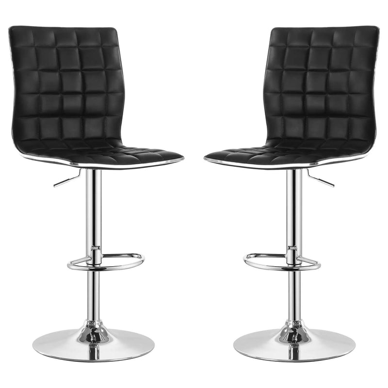 Waffle - Adjustable Bar Stool (Set of 2) - Black
