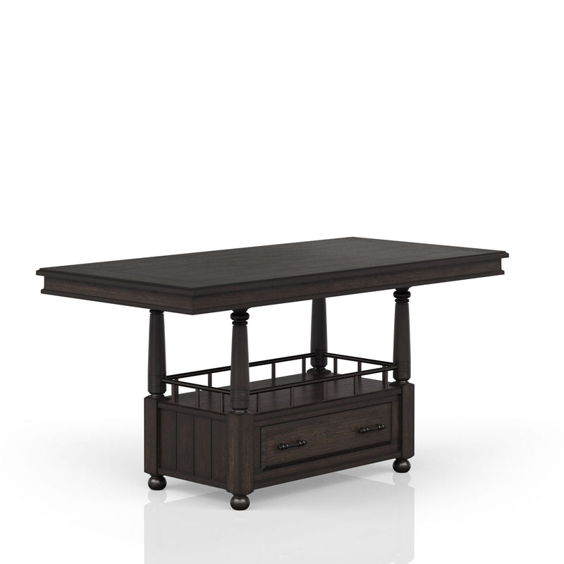 Counter Height Dining Table with Storage Shelf - Coffee, photo 3 of 6