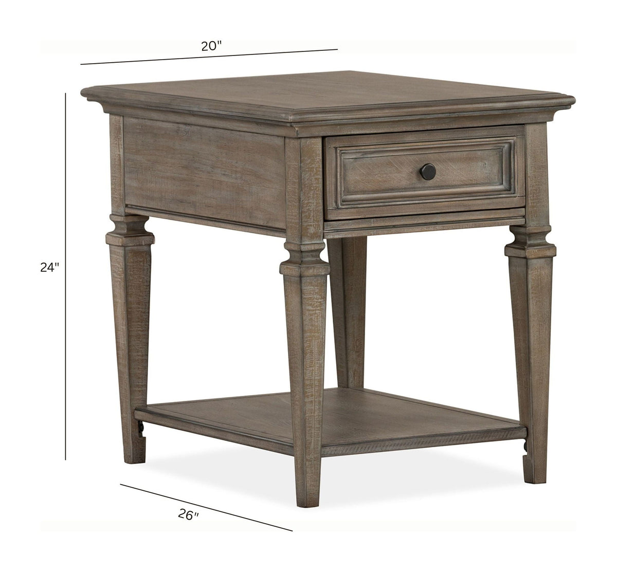Lancaster - Rectangular End Table - Dove Tail Gray, photo 7 of 7