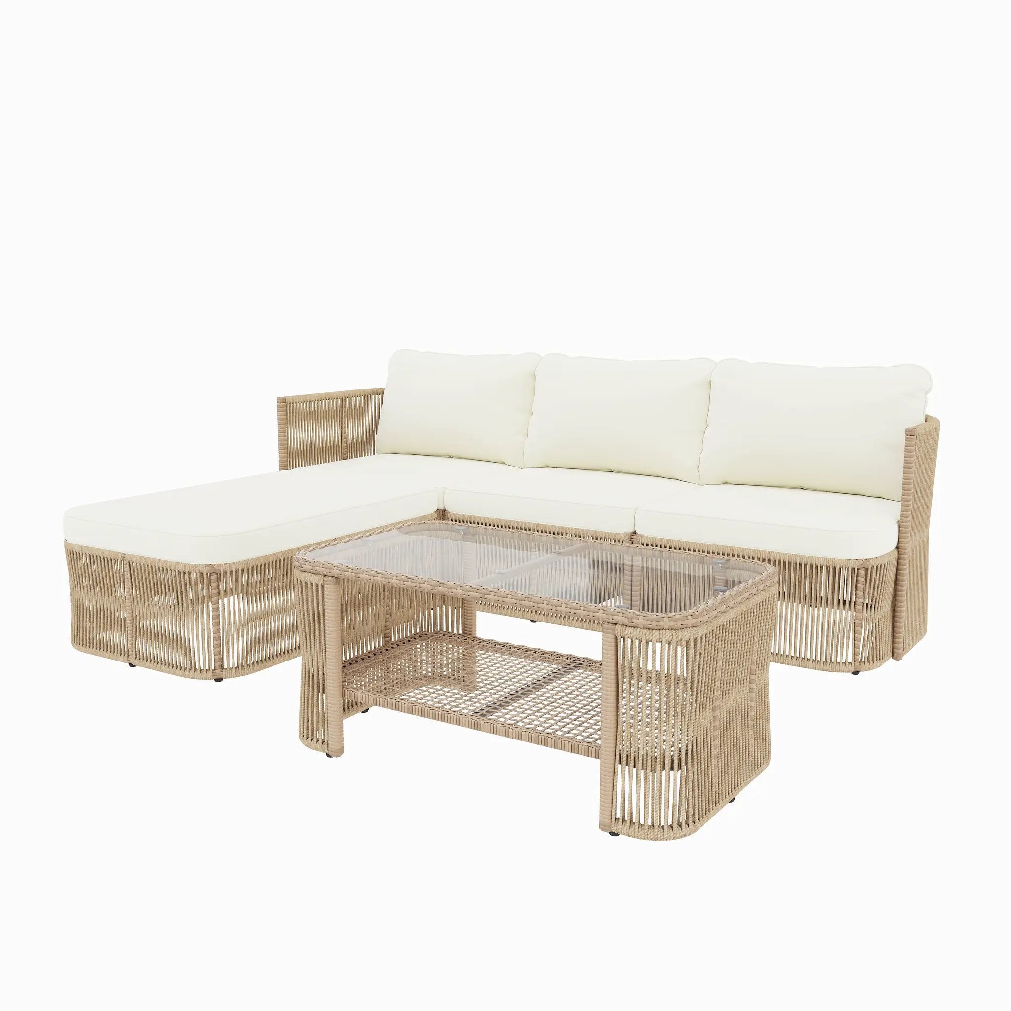 Outdoor PE Rattan Patio Furniture Set with Iron Frame by HouseOfZazla
