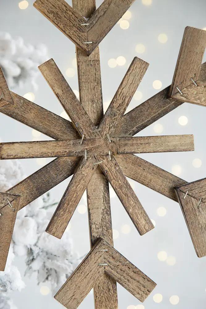 17.7" x 17.7" Large Fir Wood Snowflake Ornaments - Set of 2 by HouseOfZazla