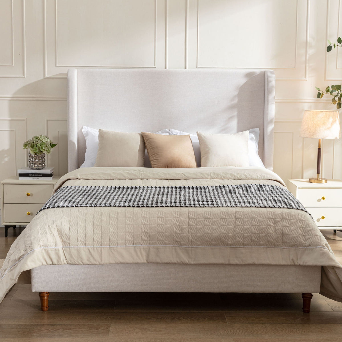 Harper - Tall Headboard Upholstered Bed / High Headboard / Elegant Simplicity / No Box Spring Needed, photo 32 of 40