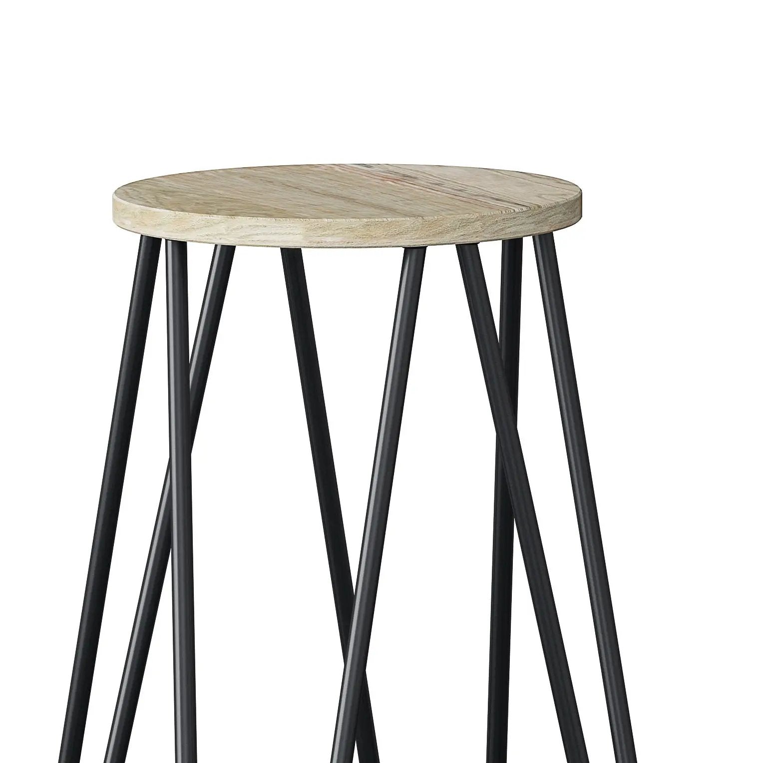 Simeon - Multifunctional Metal Stool With Wood Seat by Unique Piece Furniture
