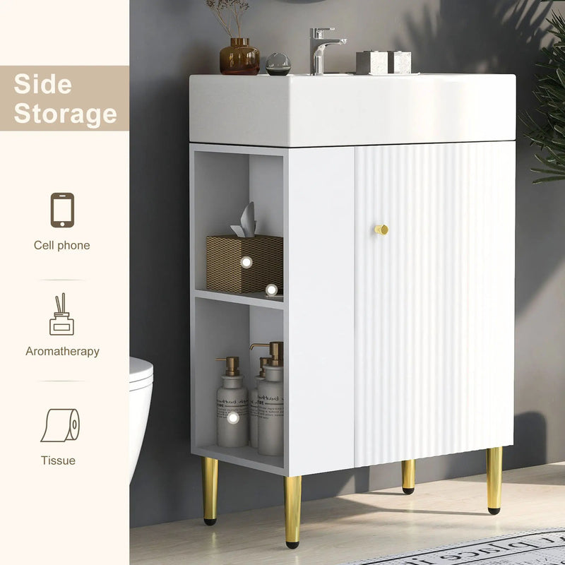Bathroom Vanity, Combo Cabinet, Bathroom Storage Cabinet, Single Ceramic Sink by HouseOfZazla