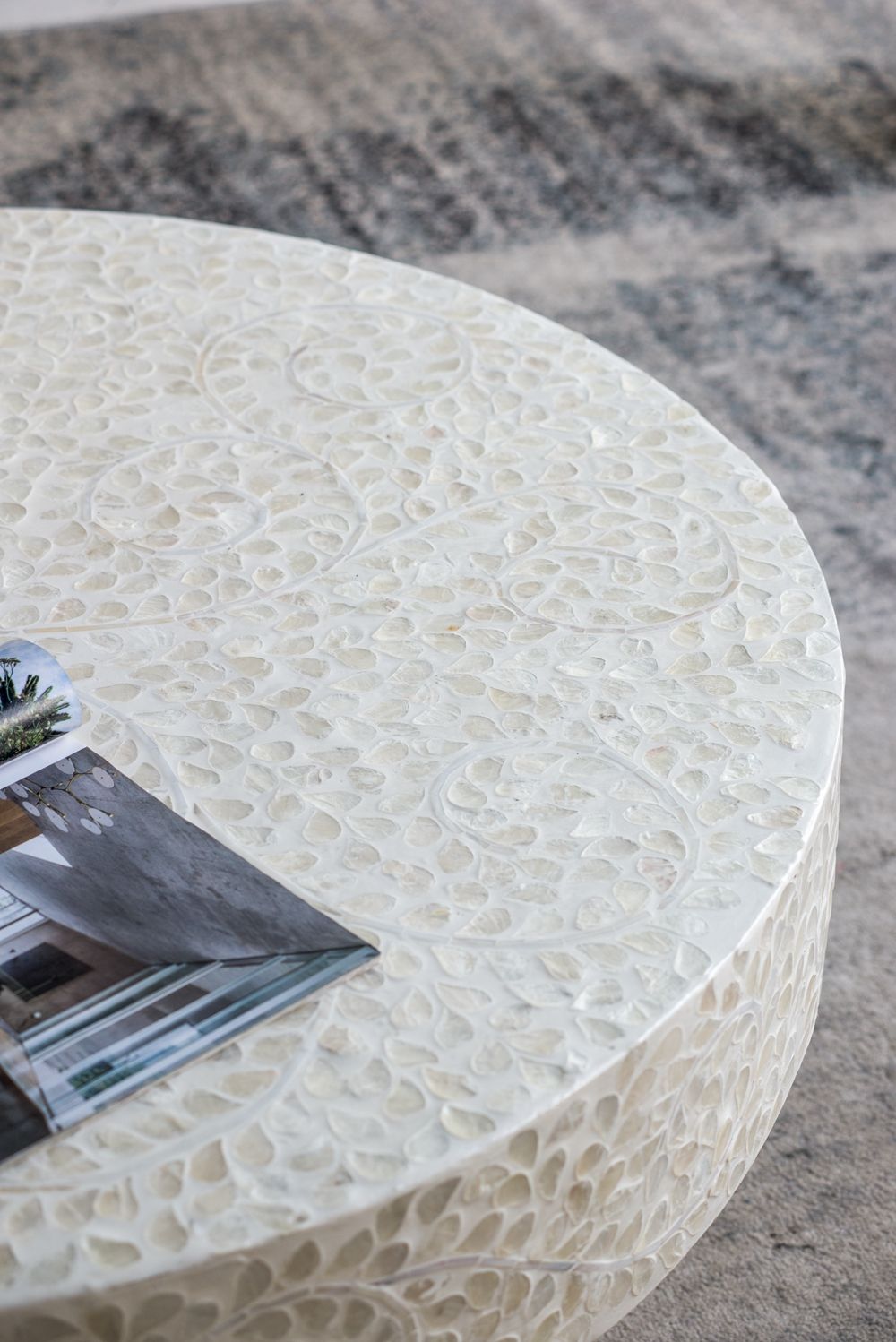 Capiz Coffee Table with Pedestal Base - Multiple Colors, photo 21 of 32