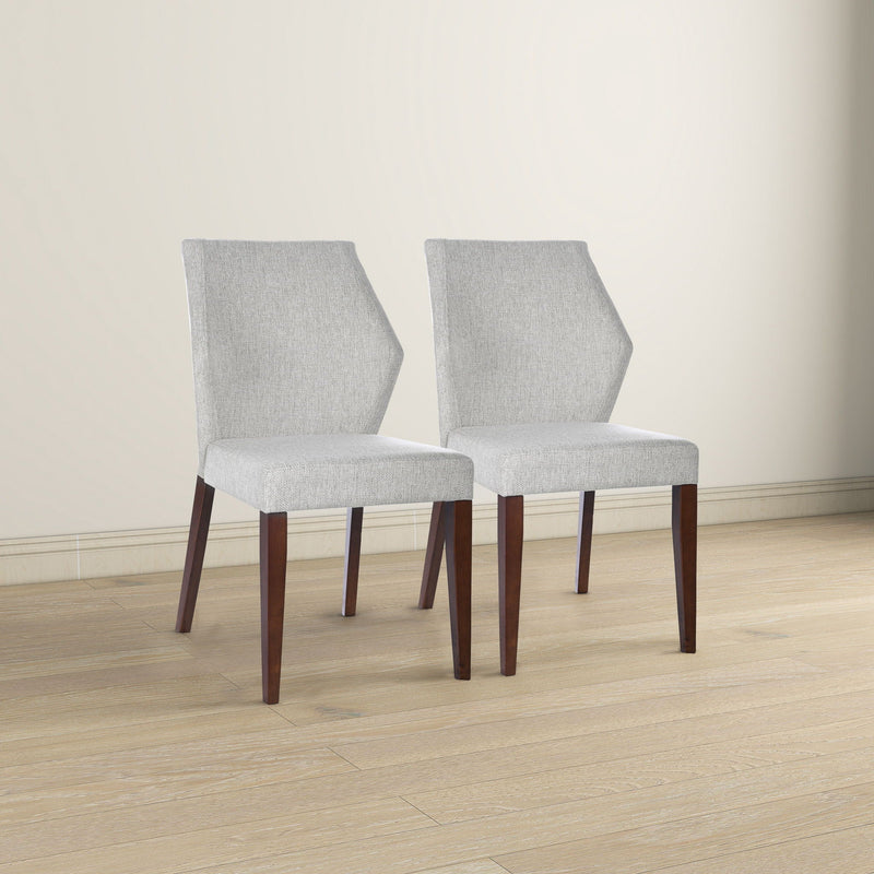 Light Gray Dining Chair Set of 2 with Solid Wood Frame - Upholstered, photo 8 of 9