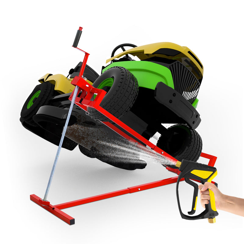 Heavy Duty Steel Riding Mower Lift, 880 Lbs Lawn Mower Lift Jack, Foldable Lawn Tractor Lift, Telescopic Maintenance Jack with Manual & Power Tool Handle for Lawn Mowers and Garden Tractors, photo 7 of 7