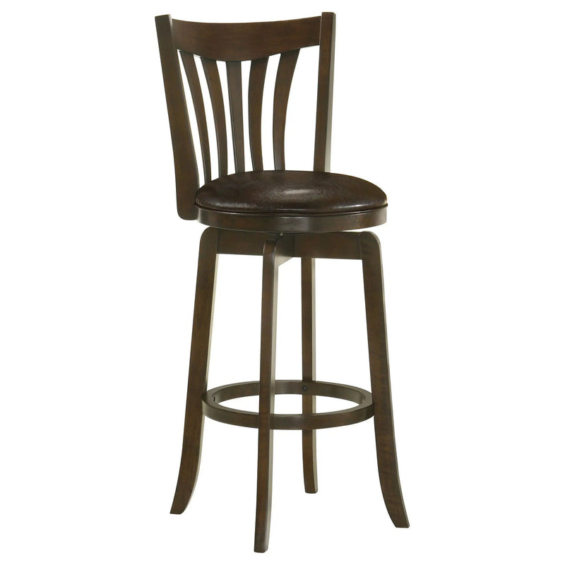 Lambert Wood Pub Height Swivel Bar Chair Dark Cherry by Unique Piece Furniture