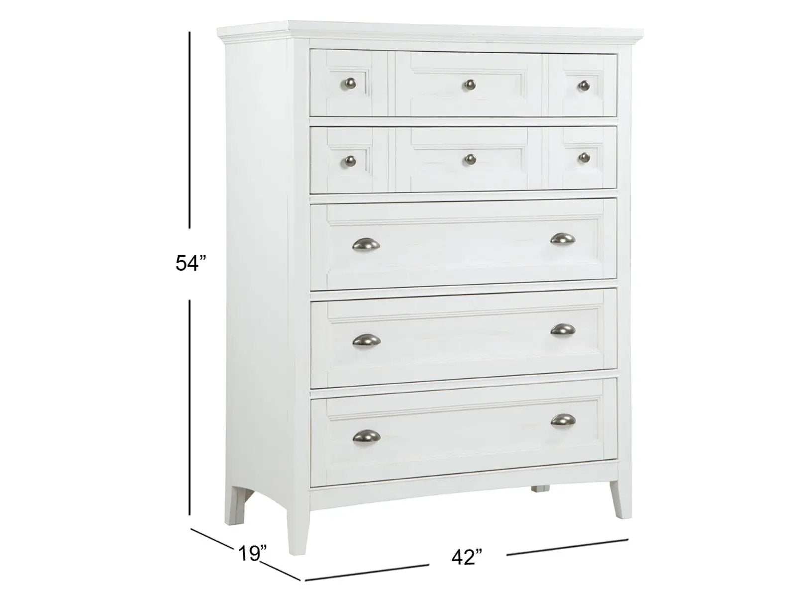 Heron Cove - Two Tone Drawer Chest - Chalk White And Dovetail Gray by Unique Piece Furniture
