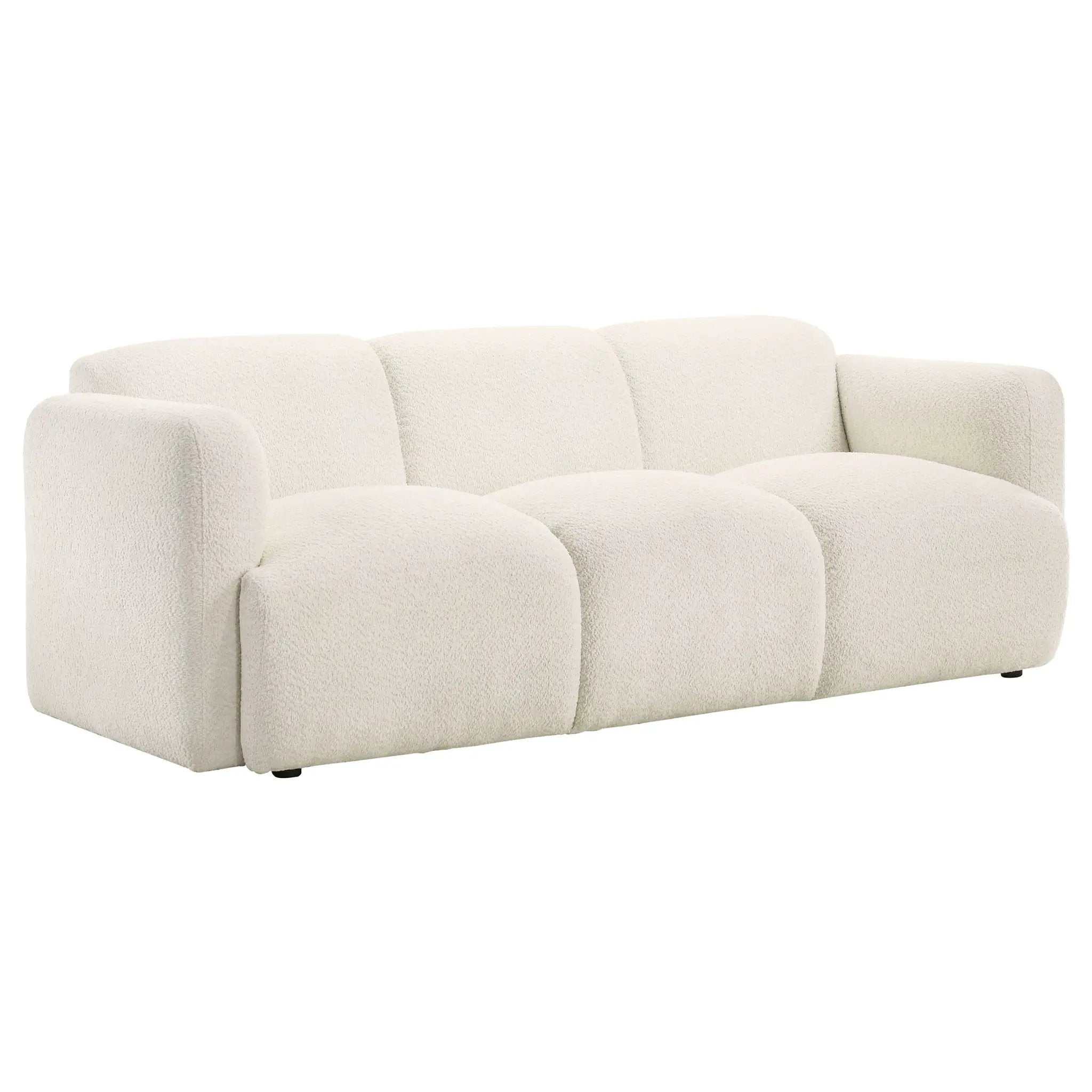 Dorset 3-piece Upholstered Round Track Arm Sofa Set White by Unique Piece Furniture