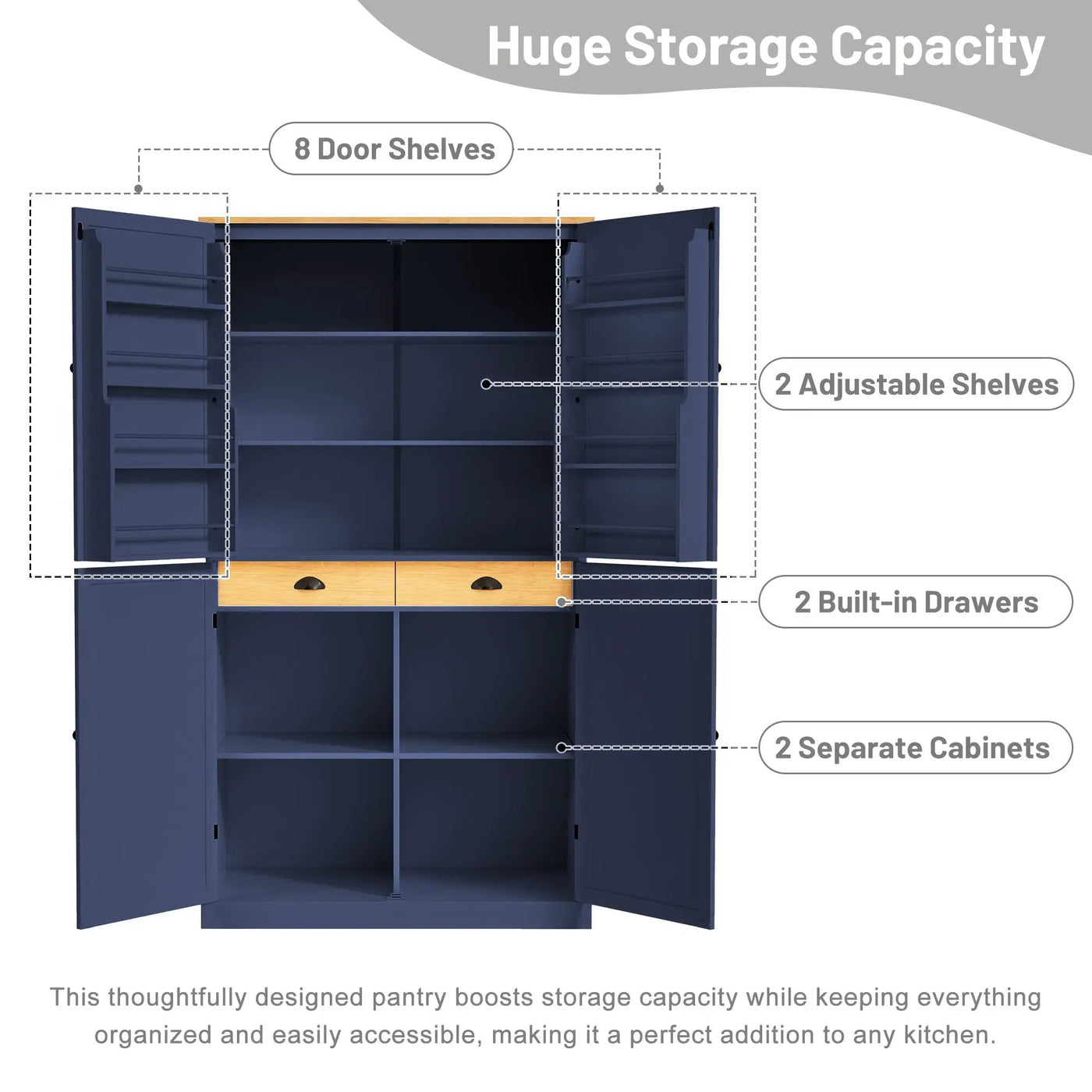 TOPMAX Large Freestanding Kitchen Pantry Storage Cabinet by HouseOfZazla