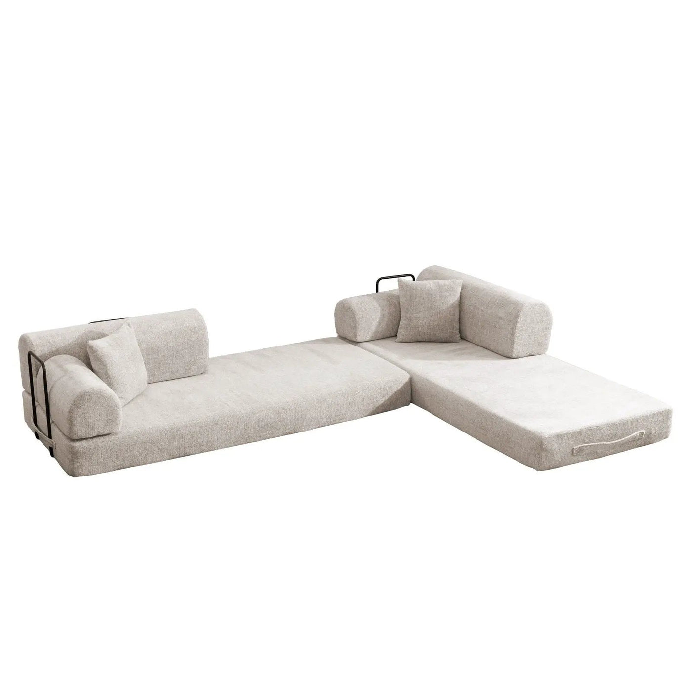 Modern 2 Tone Fabric Convertible Sleeper Sofa Bed by HouseOfZazla