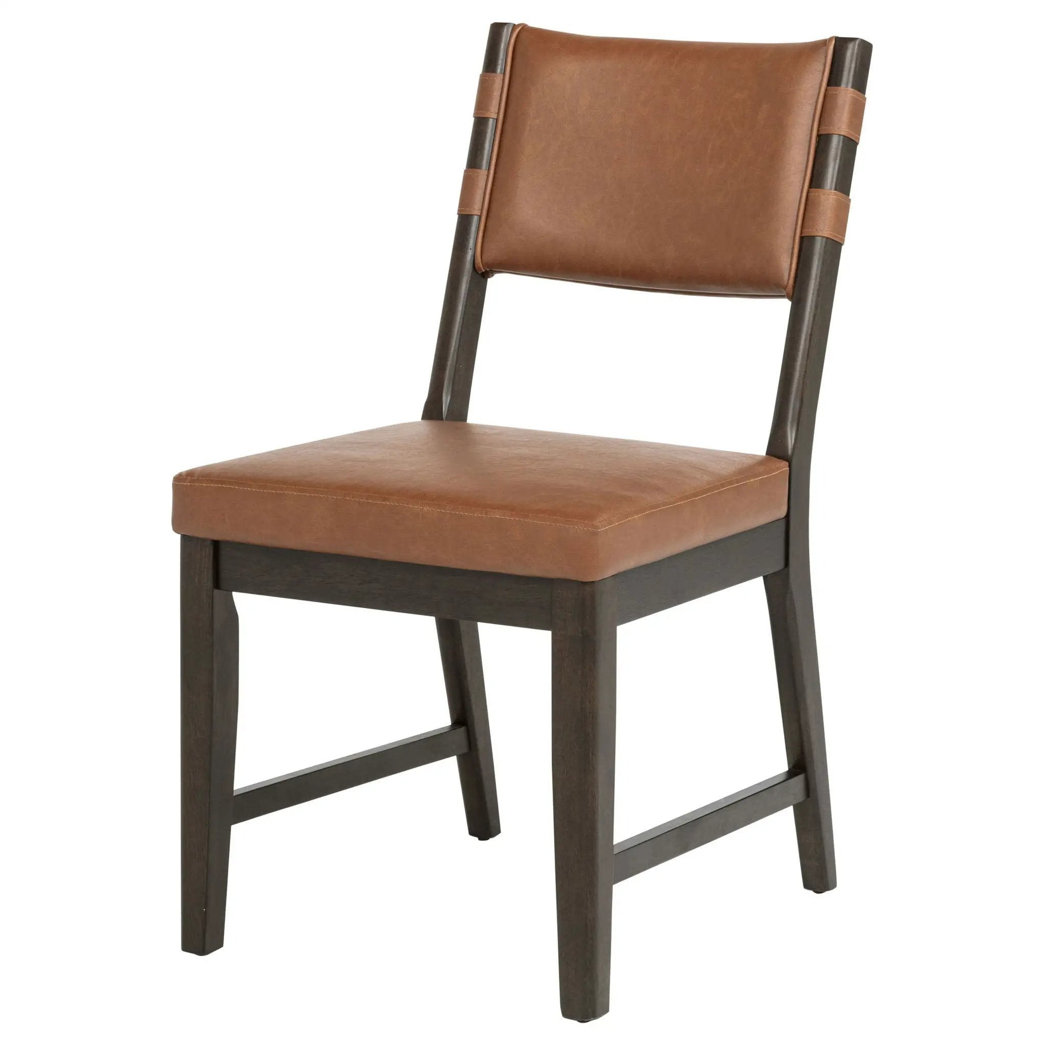 Tegan Faux Leather Upholstered Dining Side Chair Cognac (Set of 2) by Unique Piece Furniture