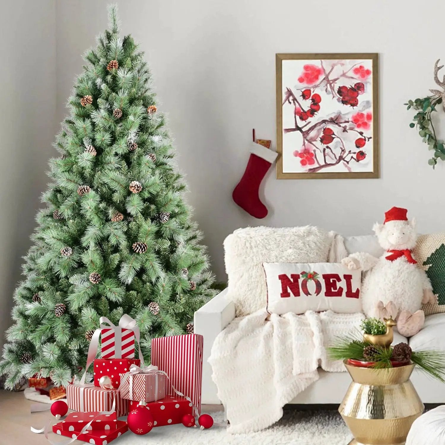 7FT Christmas Tree with 82 Pine Cones by HouseOfZazla