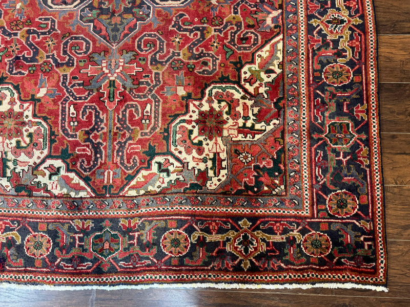 Persian Heriz Rug 6.6 x 9, Geometric Wool Persian Carpet by Jewel Rugs