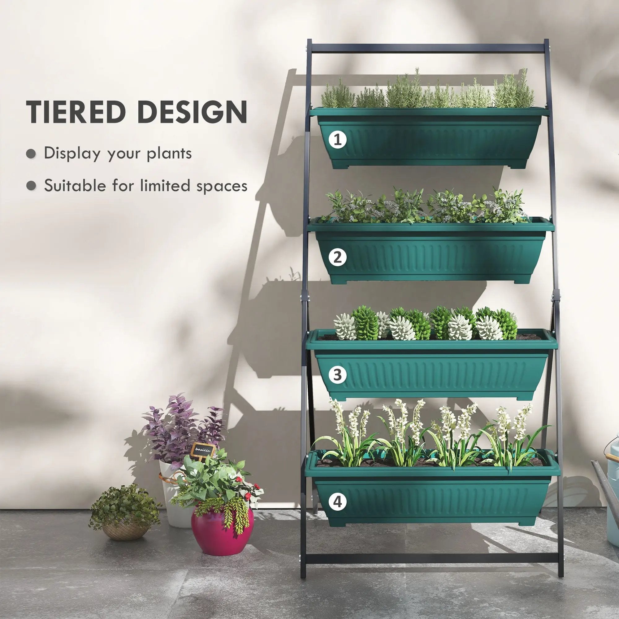 Outsunny 4 Tier Vertical Garden Planter Set by HouseOfZazla