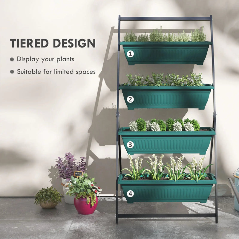Outsunny 4 Tier Vertical Garden Planter Set by HouseOfZazla