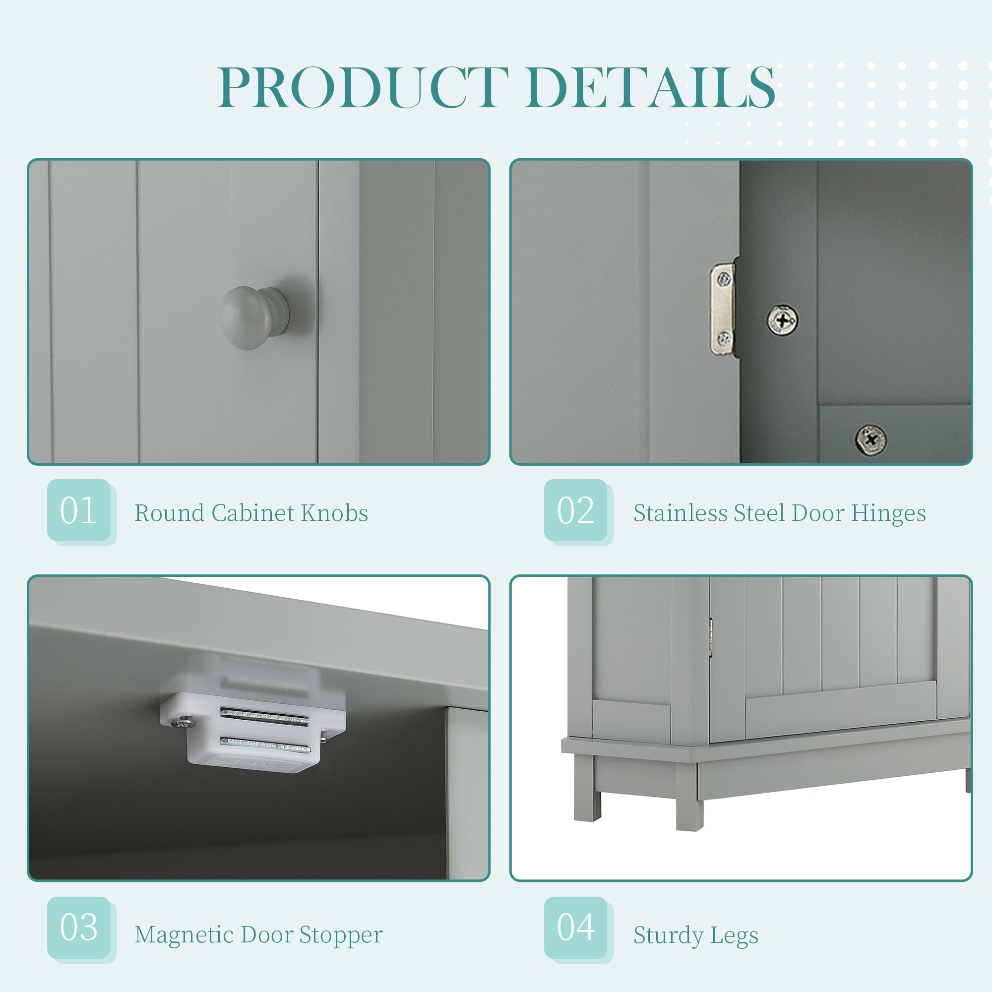 Grey Bathroom Cabinet Triangle Corner Storage With Adjustable Shelf by HouseOfZazla