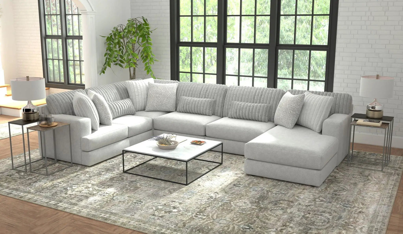 Logan - Upholstered Sectional With Comfort Coil Seating And Accent Pillows Included by Unique Piece Furniture