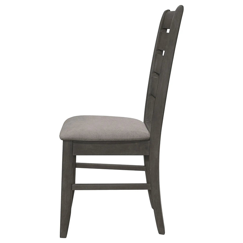 Dalila Wood Dining Side Chair Dark Grey (Set of 2) by Unique Piece Furniture