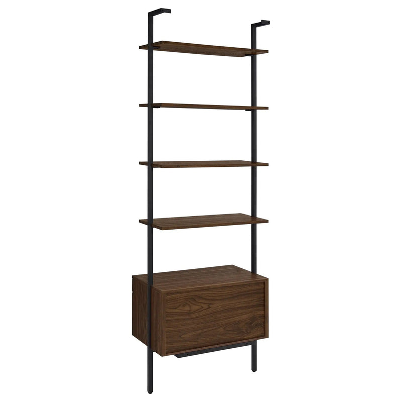 Owens 96-inch 4-shelf Storage Wall Bookshelf Walnut by Unique Piece Furniture