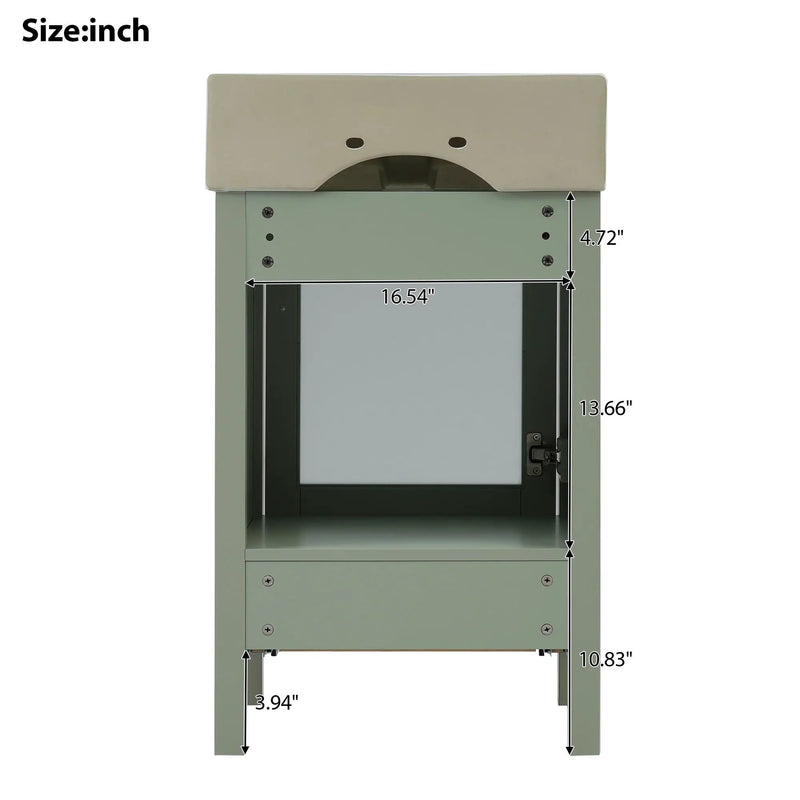 Bathroom Vanity With Ceramic Sink And Ample Storage, Ideal For Small Bathrooms by HouseOfZazla