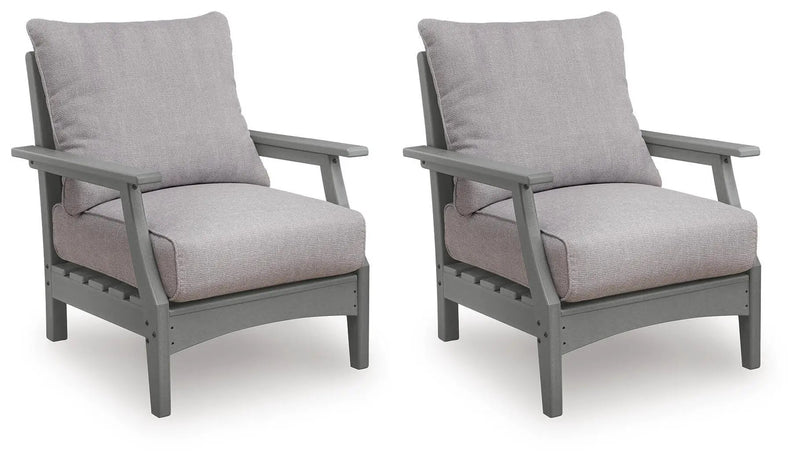 Cove Beach - Lounge Chair With Cushion (Set of 2) - Gray by Unique Piece Furniture