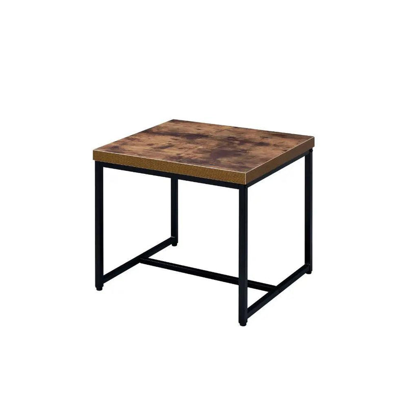 Bob - End Table - Weathered Oak & Black by Unique Piece Furniture
