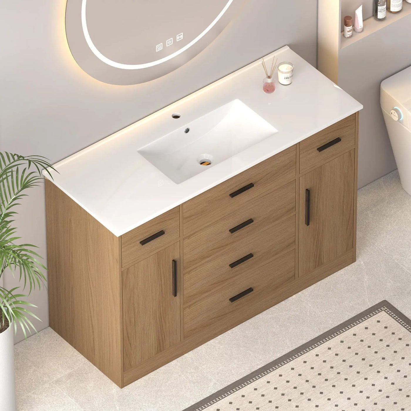Bathroom Vanity With Abundant Storage 2 Soft Close Doors And 6 Drawers by HouseOfZazla