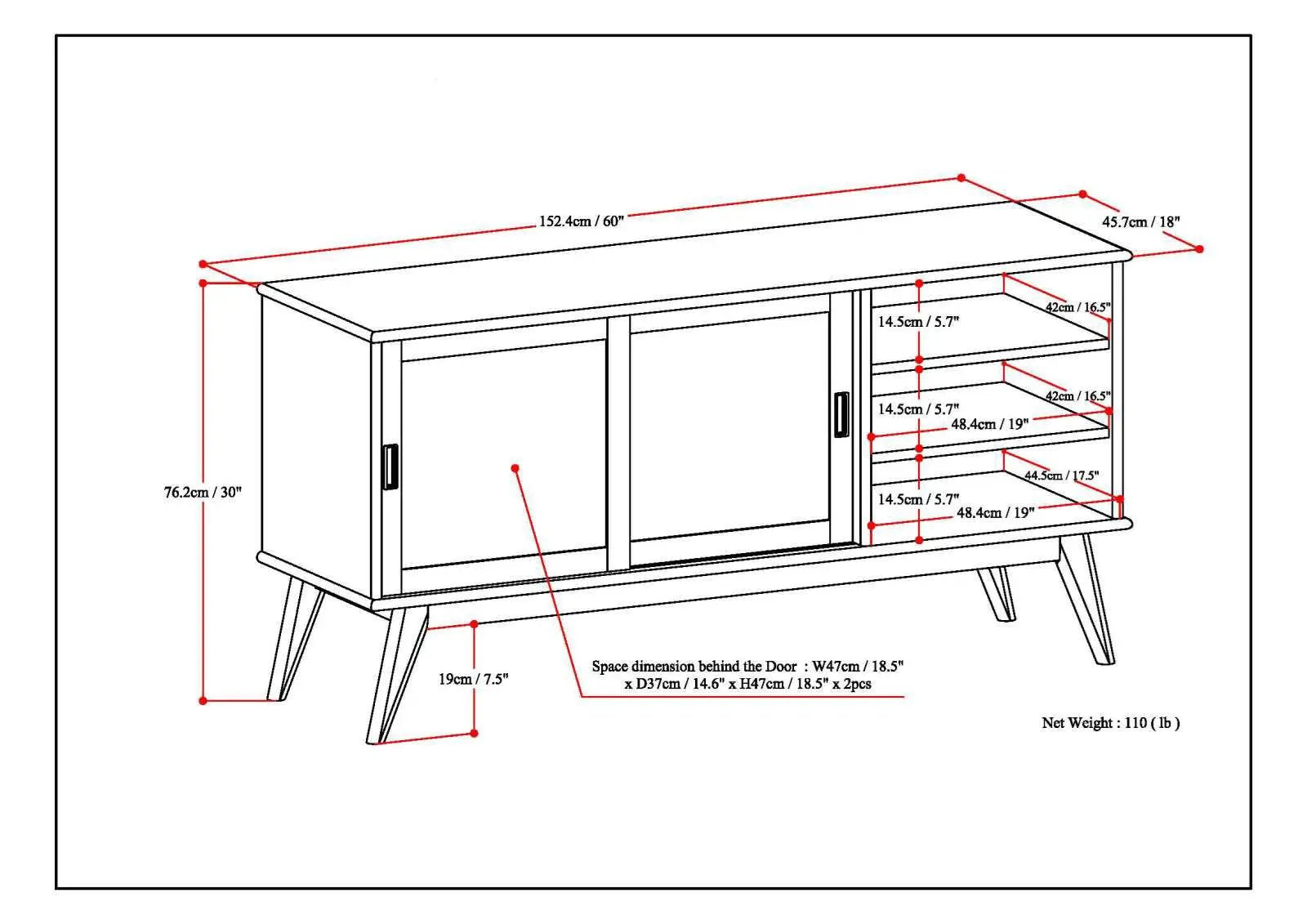 Draper - Handcrafted Mid Century Low TV Media Stand by HouseOfZazla