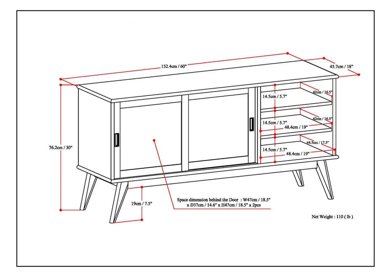 Draper - Handcrafted Mid Century Low TV Media Stand by HouseOfZazla